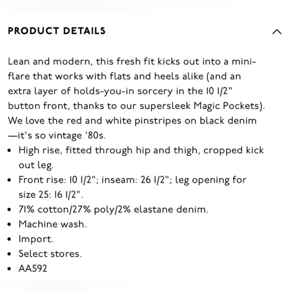 Madewell Cali Demi Boot Striped Cropped Jeans 26 - Picture 4 of 13